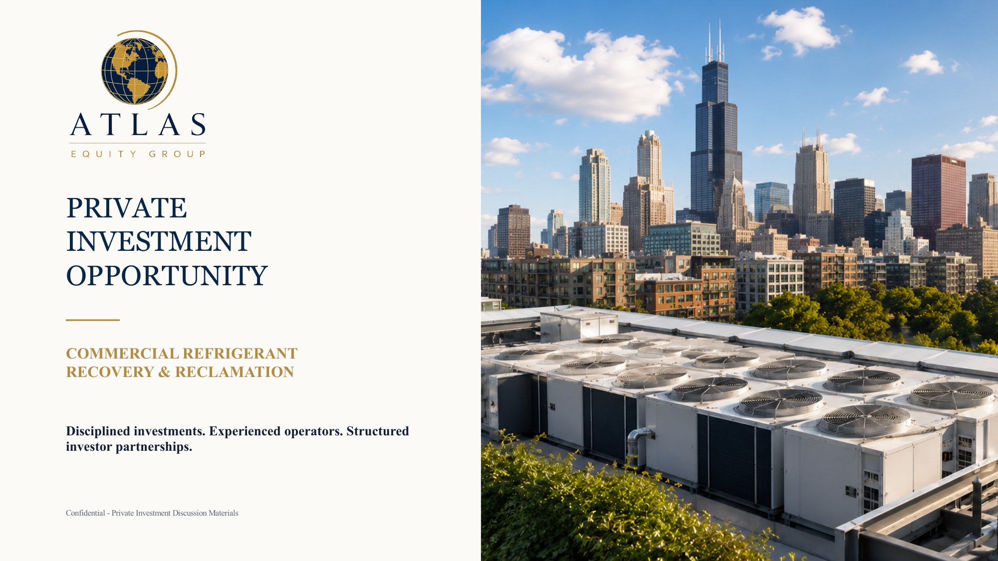 Investor deck page 1: Private Investment Opportunity